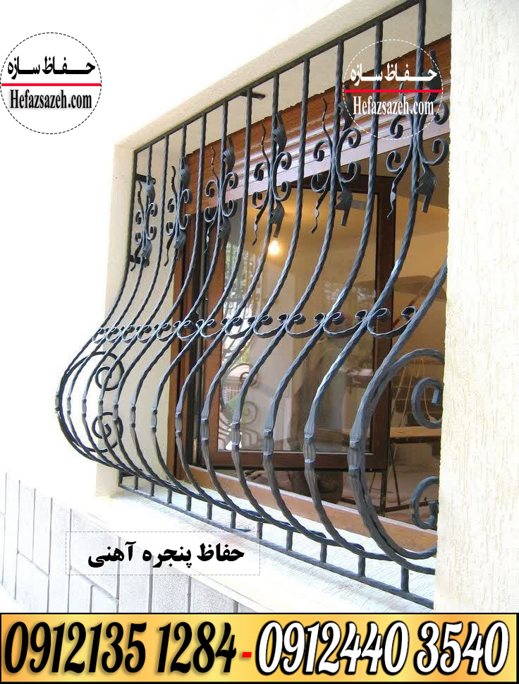 نرده پنجره خم دار برای گلدان